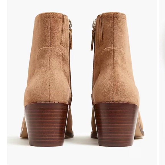 J. Crew Sueded Ankle Block Heel Boots Toffee 8 1/2 - Picture 5 of 8
